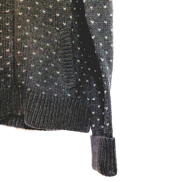 Talbots Womens Petite Wool Blend Gray Fair Isle Full Zip Cardigan Sweater Sz MP - Picture 6 of 7